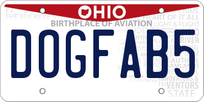 OH license plate DOGFAB5