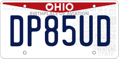 OH license plate DP85UD