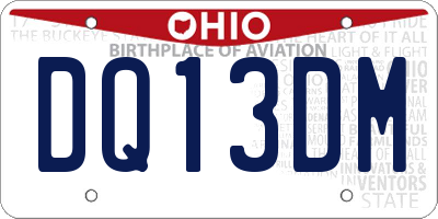 OH license plate DQ13DM