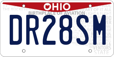 OH license plate DR28SM