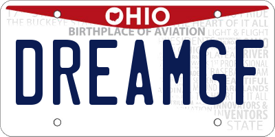 OH license plate DREAMGF