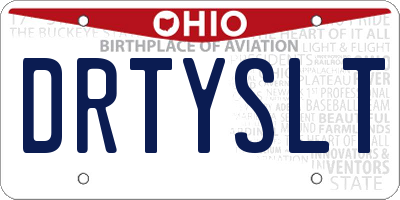 OH license plate DRTYSLT