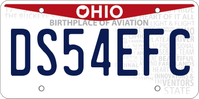 OH license plate DS54EFC