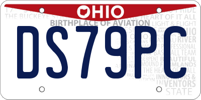 OH license plate DS79PC