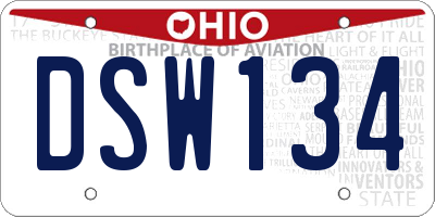 OH license plate DSW134