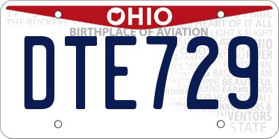 OH license plate DTE729