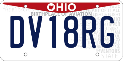 OH license plate DV18RG