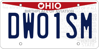OH license plate DW01SM