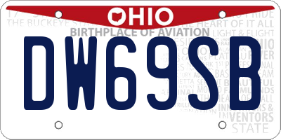 OH license plate DW69SB