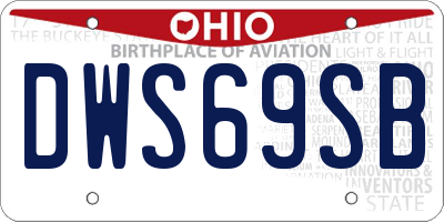 OH license plate DWS69SB