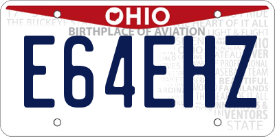 OH license plate E64EHZ