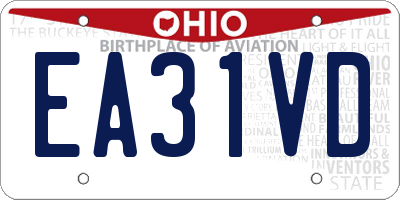 OH license plate EA31VD
