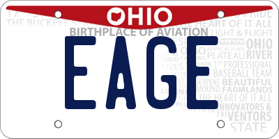 OH license plate EAGE