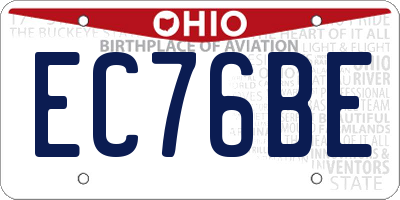 OH license plate EC76BE