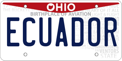 OH license plate ECUADOR