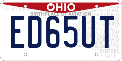 OH license plate ED65UT