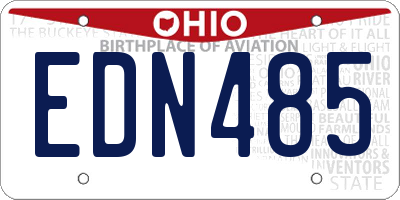 OH license plate EDN485