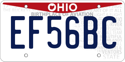 OH license plate EF56BC