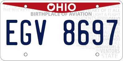 OH license plate EGV8697