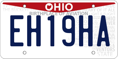 OH license plate EH19HA