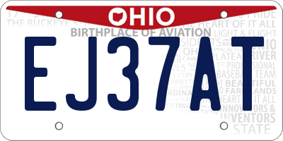 OH license plate EJ37AT