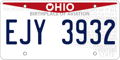 OH license plate EJY3932