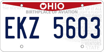 OH license plate EKZ5603