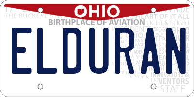 OH license plate ELDURAN