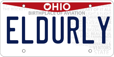 OH license plate ELDURLY