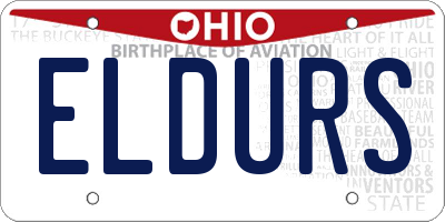 OH license plate ELDURS