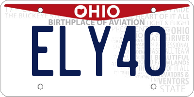 OH license plate ELY40