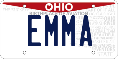 OH license plate EMMA