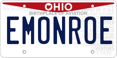 OH license plate EMONROE