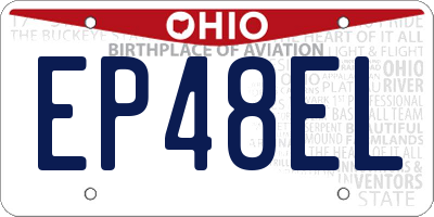 OH license plate EP48EL