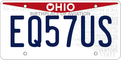 OH license plate EQ57US