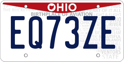 OH license plate EQ73ZE