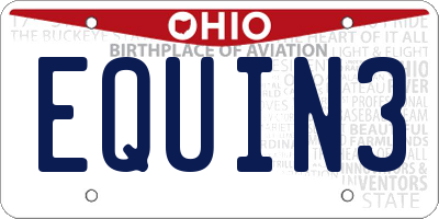 OH license plate EQUIN3