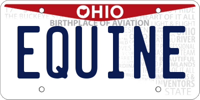 OH license plate EQUINE