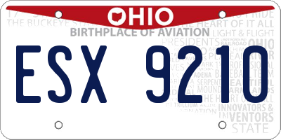 OH license plate ESX9210