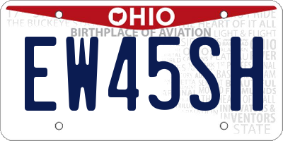 OH license plate EW45SH