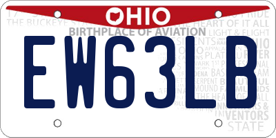 OH license plate EW63LB