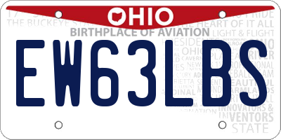 OH license plate EW63LBS