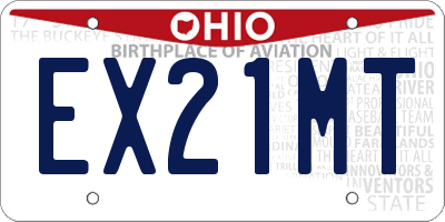 OH license plate EX21MT