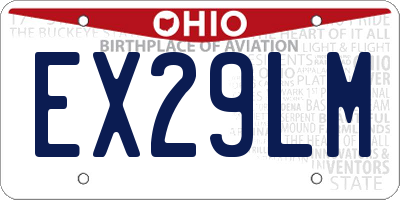 OH license plate EX29LM