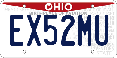 OH license plate EX52MU