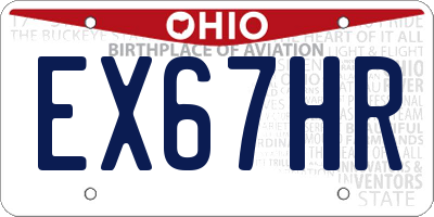 OH license plate EX67HR