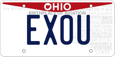 OH license plate EXOU