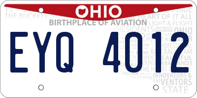 OH license plate EYQ4012