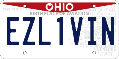 OH license plate EZL1VIN