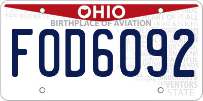 OH license plate F0D6092